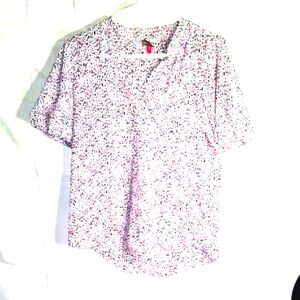Vince Camuto Dressy Womens Size XS Leopard Print Short Sleeve Blouse